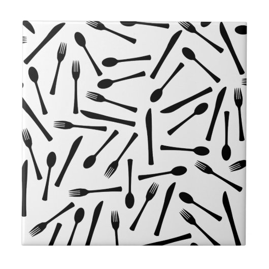 Knife vork en spleet achtergrond tegeltje (Voorkant)