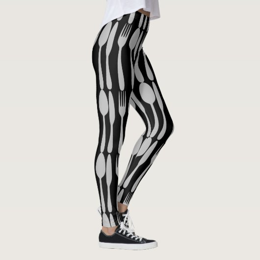 Knife vork Spoon Silverware Cutlery Leggings (Rechts)