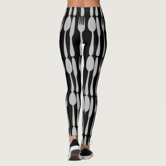 Knife vork Spoon Silverware Cutlery Leggings (Achterkant)