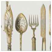 Knife vorklepel Goud wit Stof (Close Up)