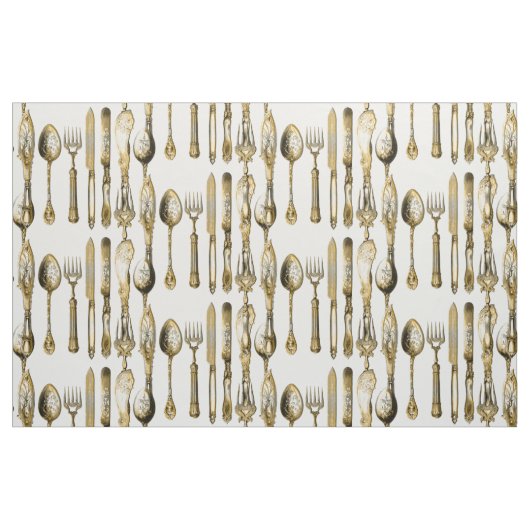 Knife vorklepel Goud wit Stof (Fat Quarter)