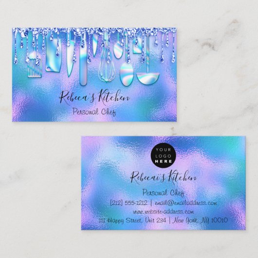 Knifes Blue Drivers, persoonlijke Tsjetsjeense keu Visitekaartje (Voorkant / Achterkant)