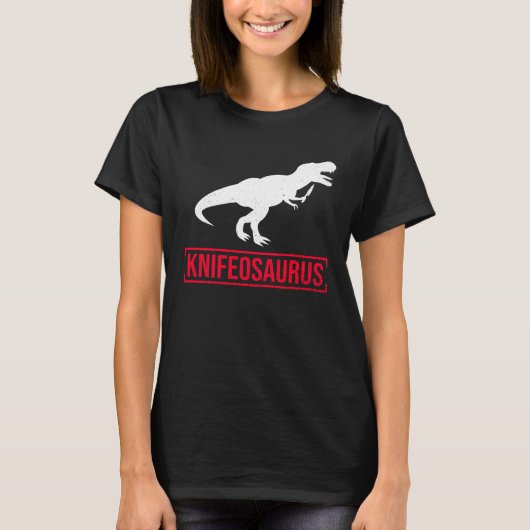 Knifosaurus Knifeaholic Knife Collector Knife Coll T-shirt (Voorkant)