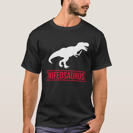 Knifosaurus Knifeaholic Knife Collector Knife Coll T-shirt (Voorkant)