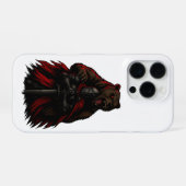 Knight and Bear – Epic Warrior Fantasy Illustratio iPhone Hoesje (Achterkant horizontaal)