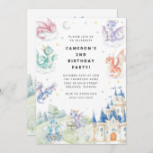 Knight and Dragon Royal Medieval Boy Birthday Kaart (Voorkant / Achterkant)