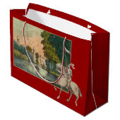 Knight and Horse in Armor Castle Behind Large Cadeautasje (Achterkant Gekanteld)