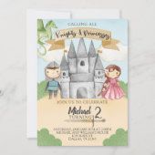 Knight and Princess Birthday Party Invitation Kaart (Voorkant)