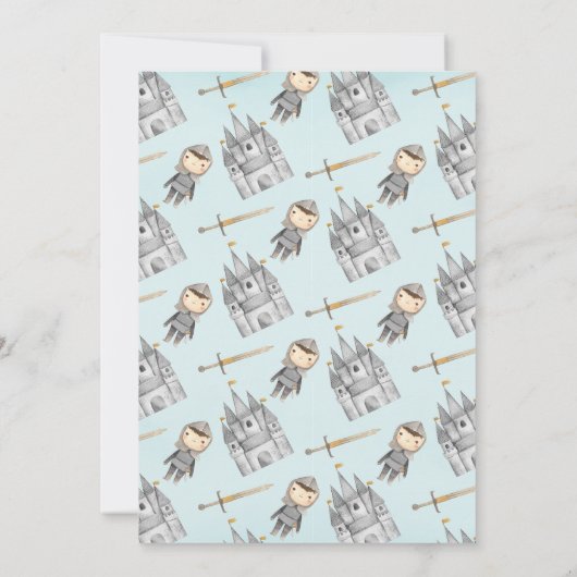 Knight and Princess Birthday Party Invitation Kaart (Achterkant)