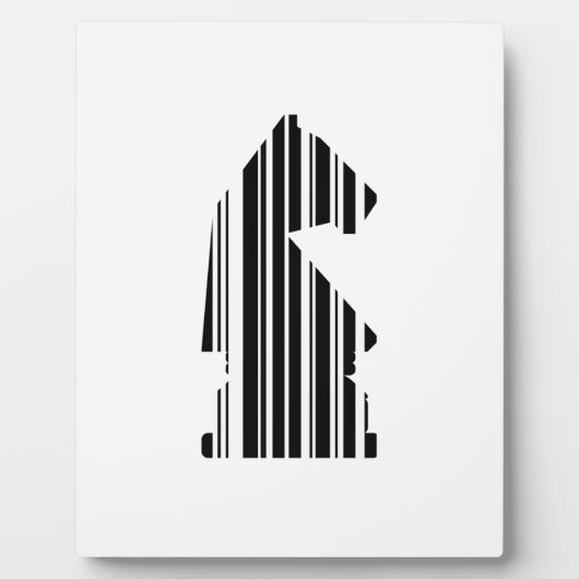 KNIGHT BAR CODE Chess Piece Design Fotoplaat (Voorkant)