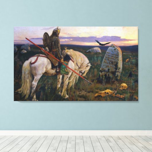 Knight bij Crossroad Victor Vasnetsov art Canvas Afdruk (Insitu (Houten vloer))