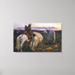 Knight bij Crossroad Victor Vasnetsov art Canvas Afdruk