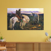 Knight bij Crossroad Victor Vasnetsov art Canvas Afdruk (Insitu (Woonkamer))