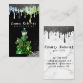 Knight Chess Piece - Faux Silver Foil Business Ca Visitekaartje (Voorkant / Achterkant)