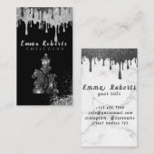 Knight Chess Piece - Faux Silver Foil Visitekaartje (Voorkant / Achterkant)