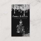 Knight Chess Piece - Faux Silver Foil Visitekaartje (Voorkant)