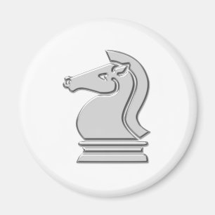 Knight Cool Metallic Chess Piece Magneet