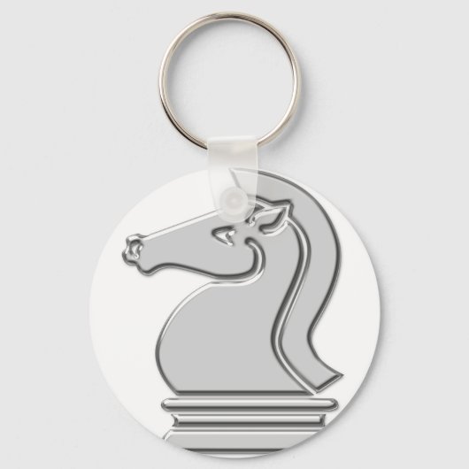 Knight Cool Metallic Chess Piece Sleutelhanger (Voorkant)