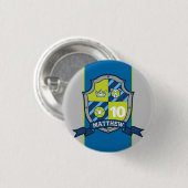 Knight crest 10th jarige verjaardagsknoppen ronde button 3,2 cm (Voorkant /achterkant)