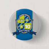 Knight crest 10th jarige verjaardagsknoppen ronde button 3,2 cm (Voorkant)