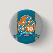 Knight crest 10th jarige verjaardagsknoppen ronde button 3,2 cm (Voorkant)