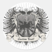 Knight Crest Ronde Sticker (Voorkant)