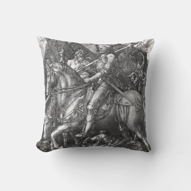 Knight, Death and the Devil, 1513 (graving) Kussen (Voorkant)