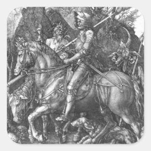 Knight, Death and the Devil, 1513 (graving) Vierkante Sticker