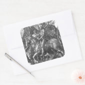 Knight, Death and the Devil, 1513 (graving) Vierkante Sticker (Envelop)