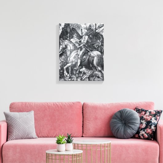 Knight, Death and the Devil - Albrecht Dürer Canvas Afdruk (Insitu (Woonkamer))