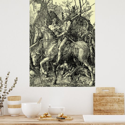 Knight, Death, And The Devil by Albrecht Dürer Poster (Keuken)
