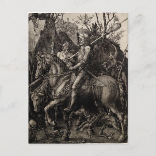 Knight, Death and the Devil door Albrecht Durer Briefkaart (Voorkant)