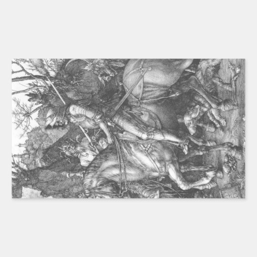 'Knight, Death and the Devil' Rechthoekige Sticker (Voorkant)