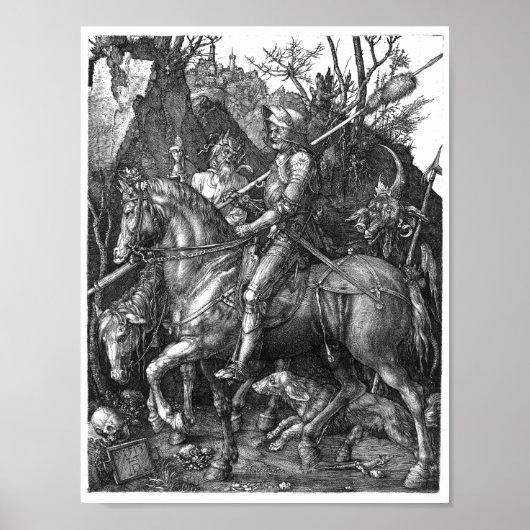 Knight Death Devil Albrecht Durer engraving art. p Poster (Voorkant)