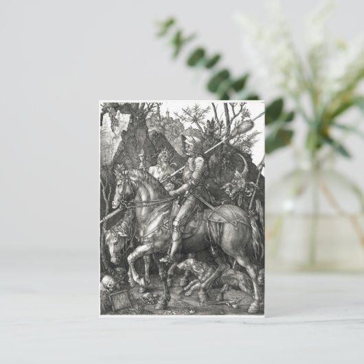 Knight, Death & the Devil - Albrecht Dürer c. 1513 Briefkaart (Staand voorkant)