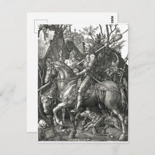 Knight, Death & the Devil - Albrecht Dürer c. 1513 Briefkaart (Voorkant / Achterkant)