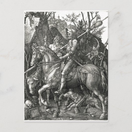 Knight, Death & the Devil - Albrecht Dürer c. 1513 Briefkaart (Voorkant)