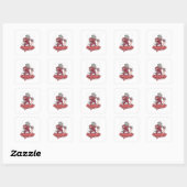 Knight Dog Cartoon Design Vierkante Sticker (Vel)