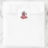 Knight Dog Cartoon Design Vierkante Sticker (Tas)