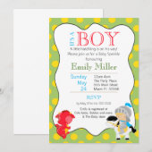 Knight Dragon Baby Shower Uitnodiging (Voorkant / Achterkant)