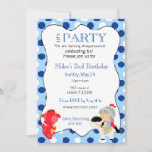 Knight Dragon Boy verjaardagsfeestje uitnodiging (Voorkant)