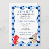 Knight Dragon Boy verjaardagsfeestje uitnodiging (Voorkant / Achterkant)