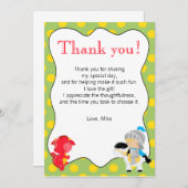 Knight Dragon Yellow Green Bedankt (Voorkant / Achterkant)