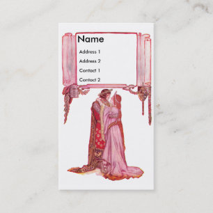 Knight Embracing Lady Love Visitekaartje