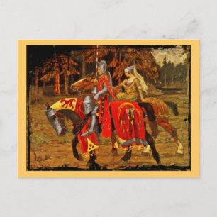Knight en Maiden Chivalry Briefkaart