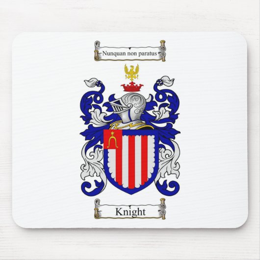 KNIGHT FAMILY CREST - KNIGHT COAT OF ARMS MUISMAT (Voorkant)