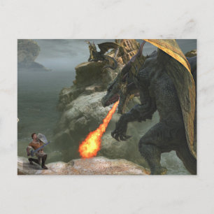 Knight Fire Breathing Dragon Battle Briefkaart