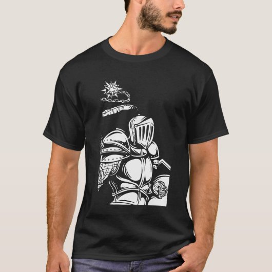 Knight Flail Moderne Zwarte Kunst Trendy T-shirt (Voorkant)