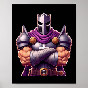 Knight Flexing Muscles Fan Lover Bodybuilding Gym Poster