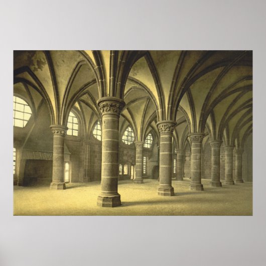 Knight Hall, Mont St. Michel, Frankrijk Poster (Voorkant)